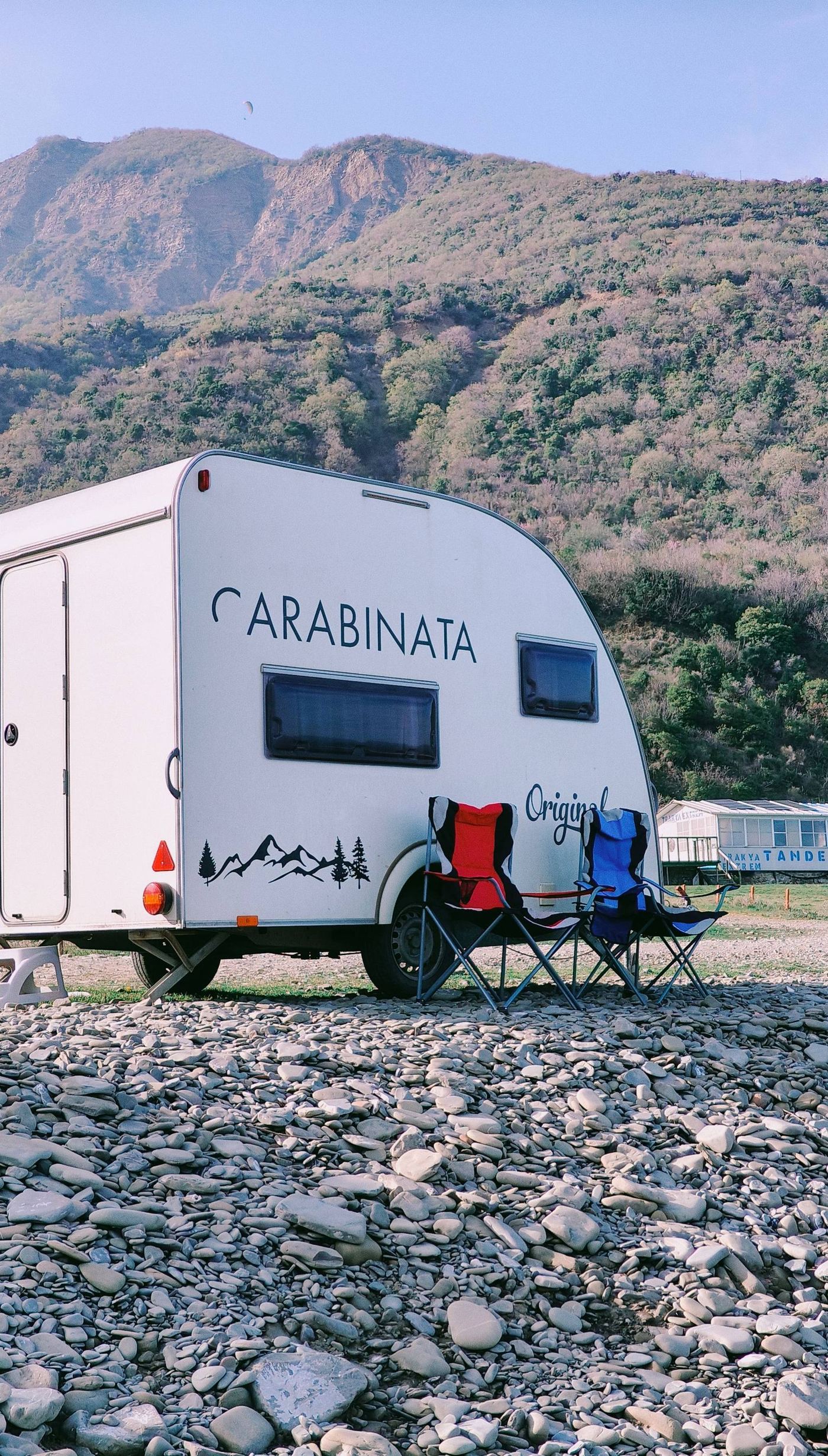 Camping at dusk
